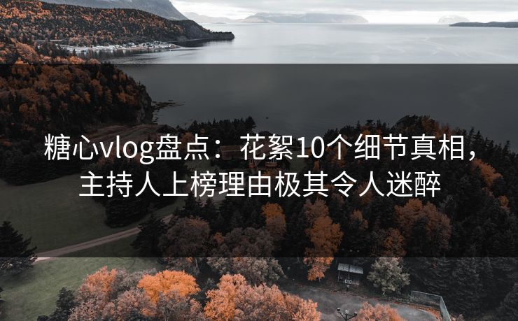 糖心vlog盘点:花絮10个细节真相,主持人上榜理由极其令人迷醉 糖心vlog盘点:花絮10个细节真相,主持人上榜理由极其令人迷醉