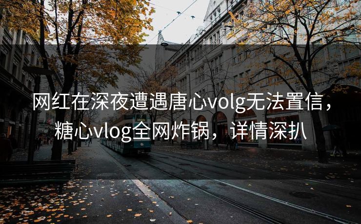 网红在深夜遭遇唐心volg无法置信,糖心vlog全网炸锅,详情深扒 网红在深夜遭遇唐心volg无法置信,糖心vlog全网炸锅,详情深扒