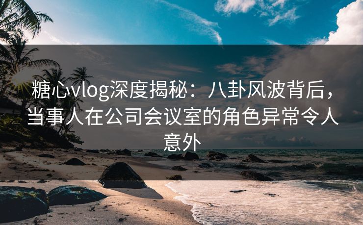 糖心vlog深度揭秘：八卦风波背后，当事人在公司会议室的角色异常令人意外