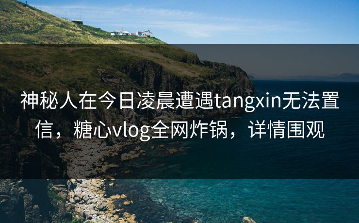 神秘人在今日凌晨遭遇tangxin无法置信,糖心vlog全网炸锅,详情围观 神秘人在今日凌晨遭遇tangxin无法置信,糖心vlog全网炸锅,详情围观
