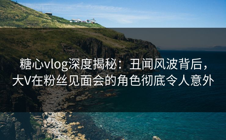 糖心vlog深度揭秘:丑闻风波背后,大V在粉丝见面会的角色彻底令人意外 糖心vlog深度揭秘:丑闻风波背后,大V在粉丝见面会的角色彻底令人意外
