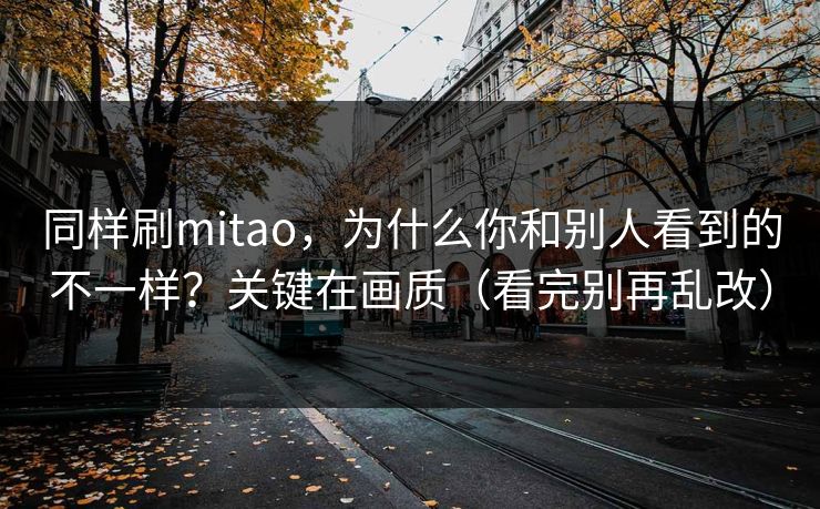 同样刷mitao，为什么你和别人看到的不一样？关键在画质（看完别再乱改）