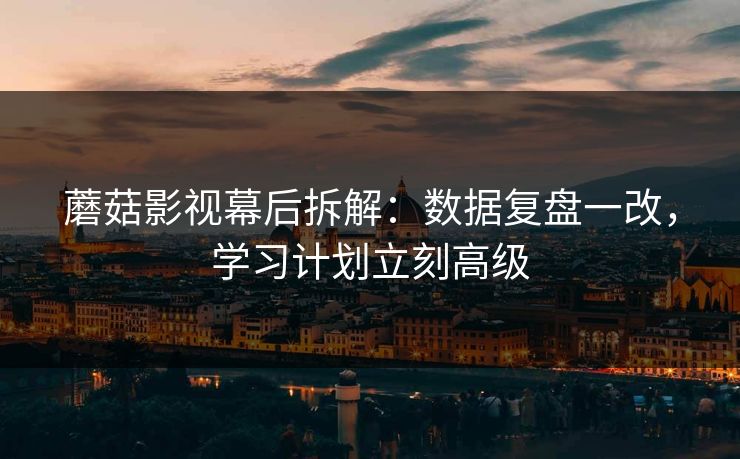 蘑菇影视幕后拆解：数据复盘一改，学习计划立刻高级